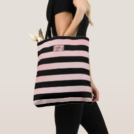 Chique roze gouden strepen tote tas