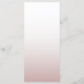 Chique Roze Gouden Trouw Diner Menu (Achterkant)
