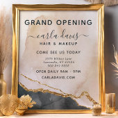 Chique Roze & Gouden Waterverf Salon Grand Opening Flyer