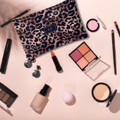 Chique roze gouden zwarte luipaardprint met monogr etui