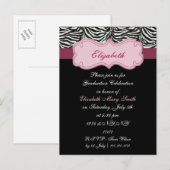 chique roze Graduation party Uitnodiging (Voorkant / Achterkant)