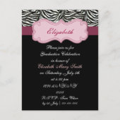 chique roze Graduation party Uitnodiging (Voorkant)