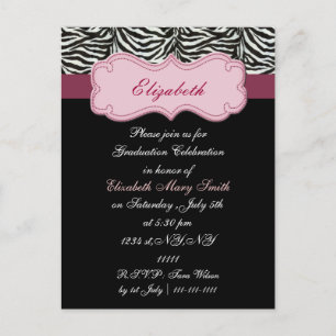 chique roze Graduation party Uitnodiging Briefkaart