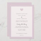 Chique roze grenzend liefde hart bruiloft uitnodig kaart (Voorkant / Achterkant)