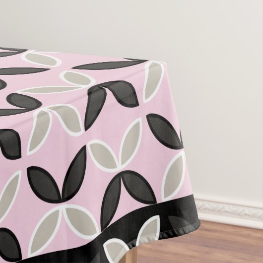Chique roze grijs en wit bloemblaadjes patroon tafelkleed (Voorbeeld)