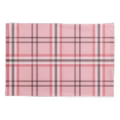 Chique Roze & Grijs Geruit Modepatroon Kussensloop (Achterkant)
