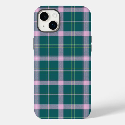 Chique Roze & Groen Plaid Device Hoesje (Achterkant)