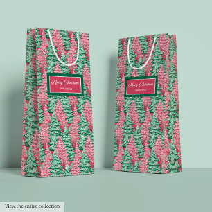 Chique roze groene preppy kerstcadeautas medium cadeauzakje