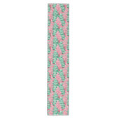 Chique roze groene preppy kersttafel runner medium tafelloper (Voorkant)