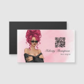 Chique Roze Haar Stylist QR Code (Voorkant / Achterkant)