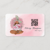 Chique Roze Haar Stylist QR Code Visitekaartje (Voorkant)