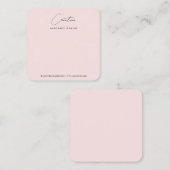 Chique Roze Handgeschreven Script Sieraden Display Vierkante Visitekaartje (Voorkant / Achterkant)