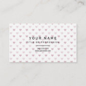 Chique roze hartjes Design roze Digitaal Visitekaartje (Voorkant)