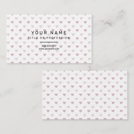 Chique roze hartjes Design roze Digitaal Visitekaartje (Voorkant / Achterkant)