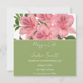 Chique roze hibiscus bewaar de datum save the date (Achterkant)