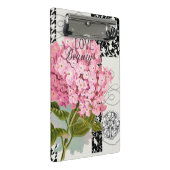 Chique Roze Hortensia Collage Vintage Damast Kunst Mini Klembord (Schuin)