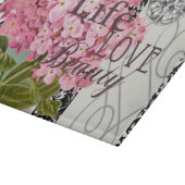Chique Roze Hortensia Collage Vintage Damast Kunst Snijplank (Hoek)