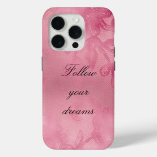 chique roze kant iPhone 15 pro case