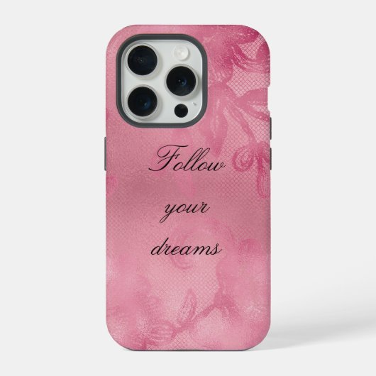 chique roze kant iPhone hoesje (Achterkant)