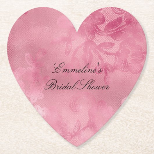 chique roze kant kartonnen onderzetters (Voorkant)