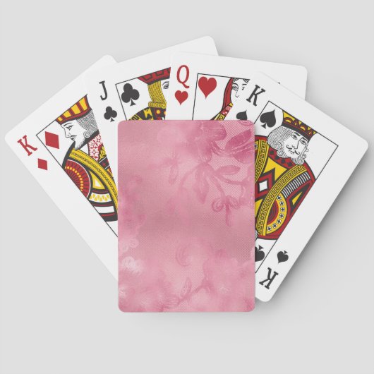 chique roze kant pokerkaarten (Achterkant)
