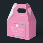 Chique roze kater reliëf kit bedankdoosjes<br><div class="desc">Perfect klassieke heldere roze en groene hangover reliëf kit gunst doos die aanpasbaar is.</div>