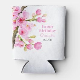 Chique roze kersenbloesem Sakura Floral Verjaardag Blikjeskoeler