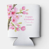 Chique roze kersenbloesem Sakura Floral Verjaardag Blikjeskoeler (Achterkant)