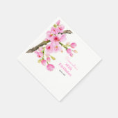 Chique roze kersenbloesem Sakura Floral Verjaardag Servet (Hoek)