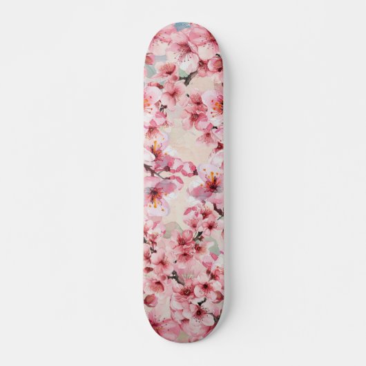 Chique roze kersenbloesem skateboard (Voorkant)