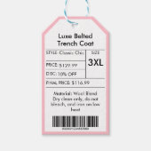 Chique Roze Kleine Bedrijf Logo Kleding Prijs Labe Cadeaulabel (Voorkant)