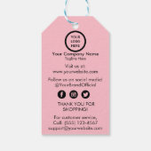 Chique Roze Kleine Bedrijf Logo Kleding Prijs Labe Cadeaulabel (Achterkant)