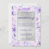 Chique roze lavendel zilveren orchidee bloemenbrui kaart (Voorkant)