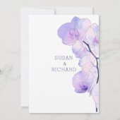 Chique roze lavendel zilveren orchidee bloemenbrui kaart (Achterkant)
