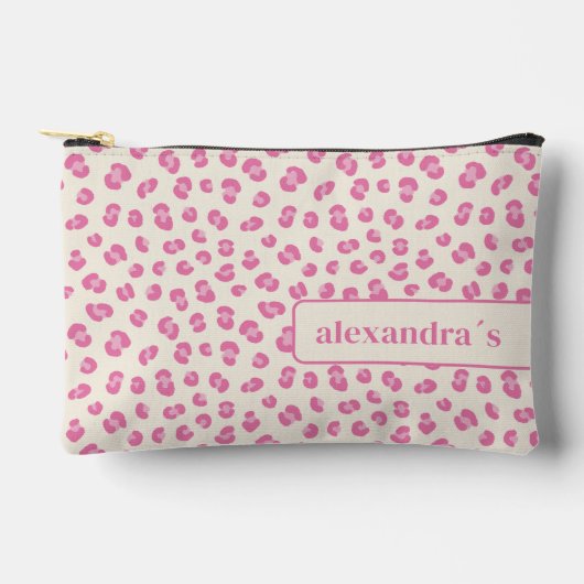 Chique roze luipaard patroon gepersonaliseerd etui (Voorkant)