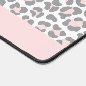 Chique roze luipaard print gepersonaliseerd bureaumat (Hoek)