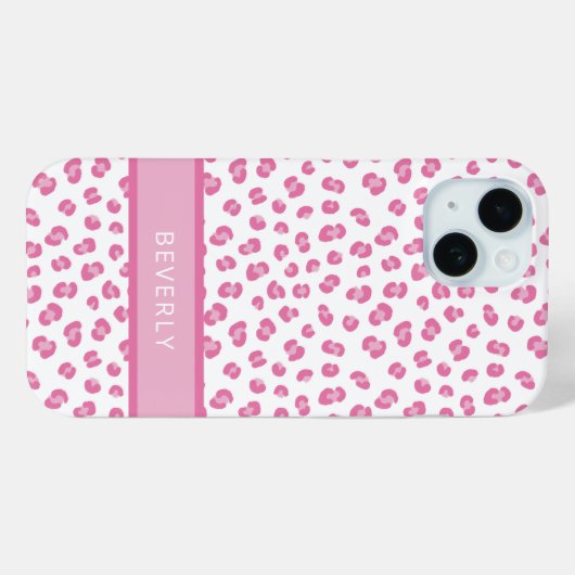 Chique roze luipaard print gepersonaliseerd Case-Mate iPhone case (Achterkant (horizontaal))