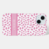 Chique Roze Luipaardprint Persoonlijk Case-Mate iPhone Case (Achterkant (horizontaal))