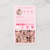 Chique roze make-up schoonheid Social Media Influe Visitekaartje (Voorkant)