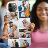 Chique roze marmer 7 fotocollage Case-Mate iPhone case