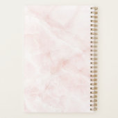 Chique roze marmer gepersonaliseerd planner (Achterkant)