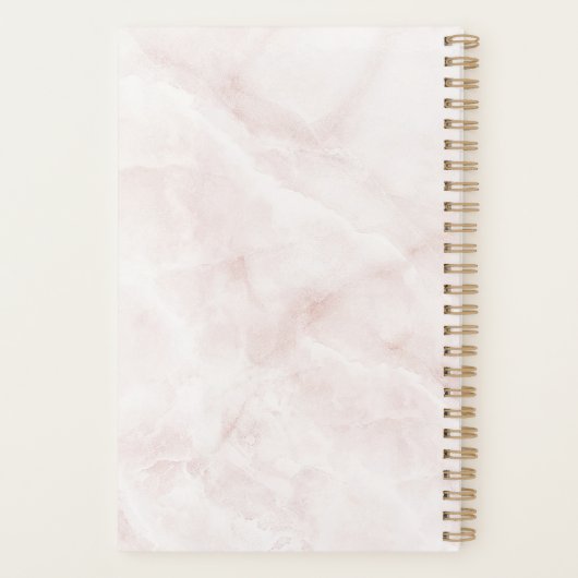 Chique roze marmer gepersonaliseerd planner (Achterkant)
