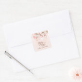 Chique roze mason jar floral baby shower stickers (Envelop)