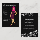 chique roze mode boetiek visitekaartje (Voorkant / Achterkant)