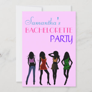 Chique roze Mode Meisjes Bachelorette Party Invite Kaart