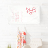 Chique roze moderne minimalistische bruiloft welko spandoek (Insitu)