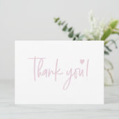 Chique Roze Moderne script Baby Meisje Shower Kopp Bedankkaart (Staand voorkant)