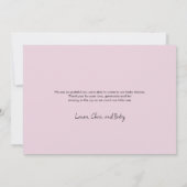 Chique Roze Moderne script Baby Meisje Shower Kopp Bedankkaart (Achterkant)