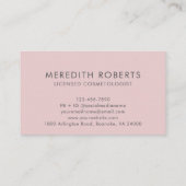 Chique Roze Monogram Initiaal M Haar Make-up Visitekaartje (Achterkant)