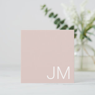 Chique Roze Monogram Initialen Oversized Notitiekaartje